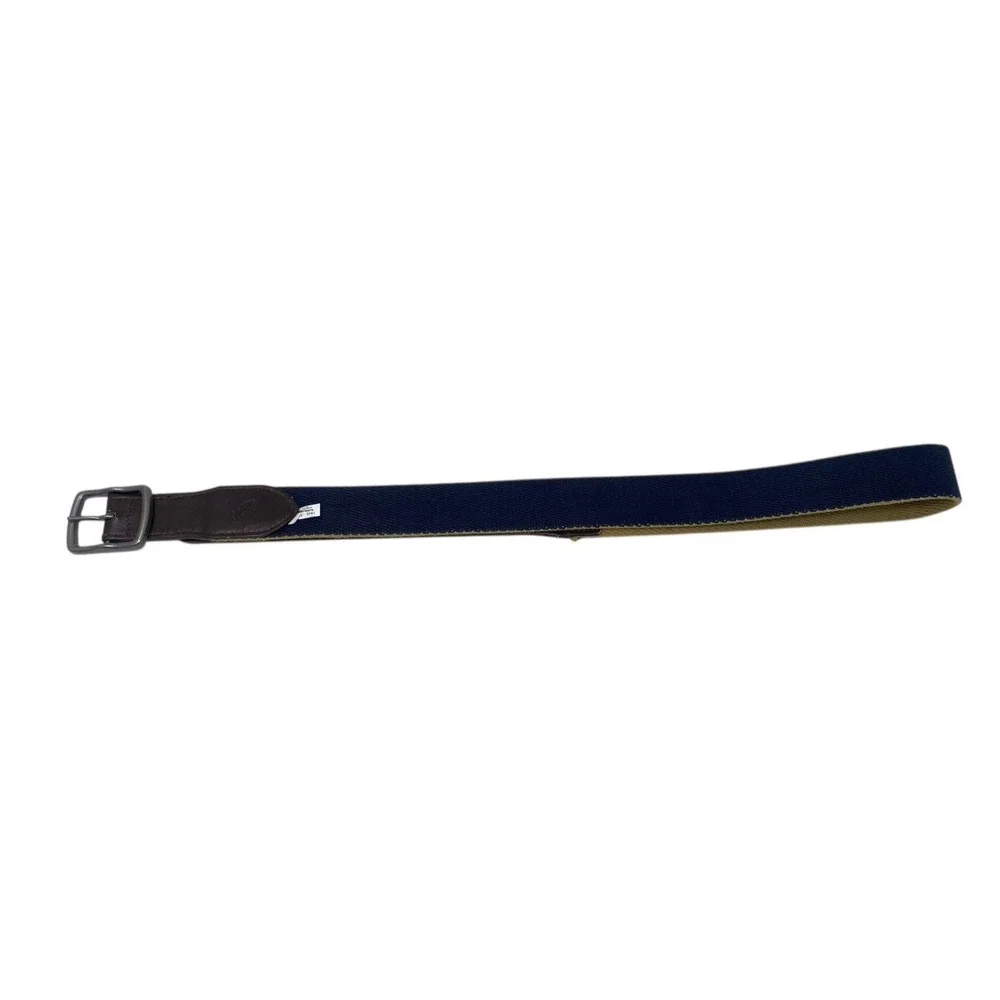 American Eagle Mens Reversible Webbed Canvas Belt Navy & Khaki Size 34